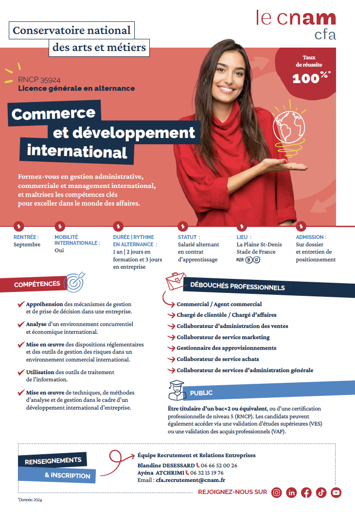 Fiche formation Gestion Commerce International